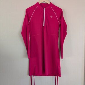 Solbari Hot Pink Long Sleeve Swim Dress UPF 50+ $129 Beach Vacation Quick Dry S